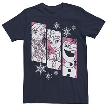 Disney's Frozen Anna Elsa Olaf Snowflake Panel Men's Tee