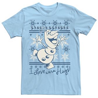 Disney's Frozen Olaf Men's I Love Warm Hugs Pattern Tee