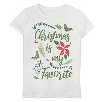 Girls 7-16 "Christmas Is My Favorite" Holiday Graphic Tee