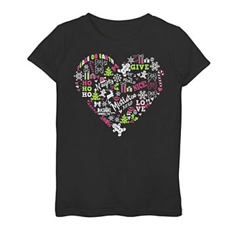 Girls 7-16 Holiday Heart Graphic Tee