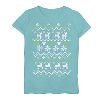 Girls 7-16 Fairisle Deer Graphic Tee