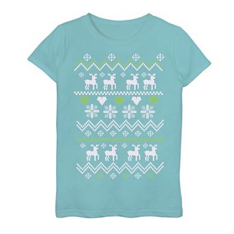 Girls 7-16 Fairisle Deer Graphic Tee