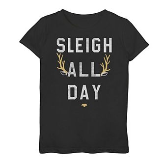 Girls 7-16 "Sleigh All Day" Holiday Graphic Tee
