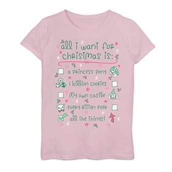 Girls 7-16 "All I Want For Christmas List" Graphic Tee