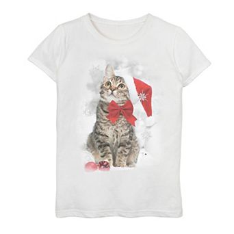 Girls 7-16 Holiday Kitten Graphic Tee