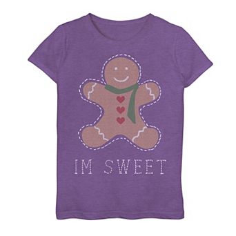 Girls 7-16 "I'm Sweet" Gingerbread Cookie Graphic Tee