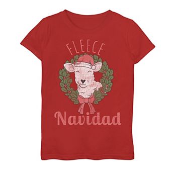 Girls 7-16 "Fleece Navidad" Lamb Holiday Graphic Tee