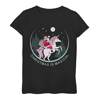 Girls 7-16 "Christmas Is Magical" Santa Graphic Tee