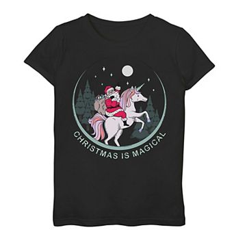 Girls 7-16 "Christmas Is Magical" Santa Graphic Tee