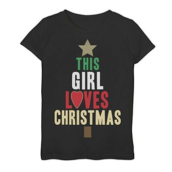Girls 7-16 "This Girl Loves Christmas" Holiday Graphic Tee