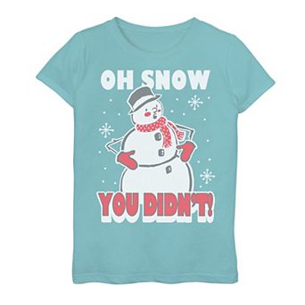 Girls 7-16 "Oh Snow You Didn't" Snowman Graphic Tee