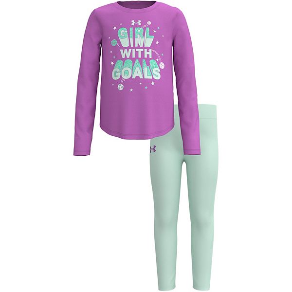 Girls 4 6x Under Armour Girls With Goals Tee Leggings Set