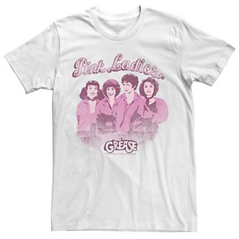 Men's Grease Pink Ladies Distressed Portrait Tee