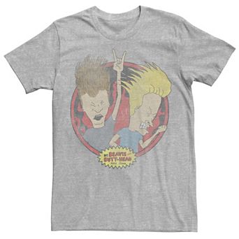 Men's Beavis and Butthead Rock N' Roll Circle Portrait Tee