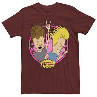 Men's Beavis and Butthead Rock N' Roll Circle Portrait Tee
