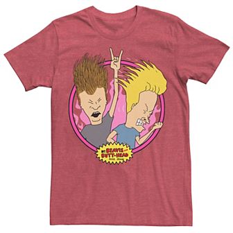 Men's Beavis and Butthead Rock N' Roll Circle Portrait Tee