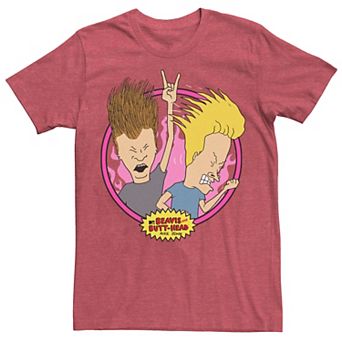 Men's Beavis and Butthead Rock N' Roll Circle Portrait Tee