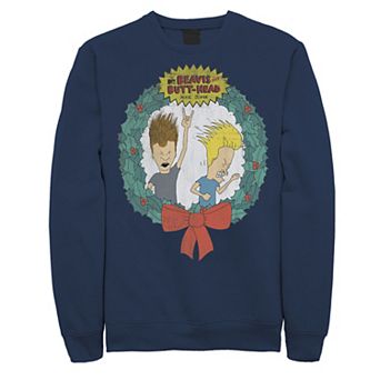 Men's Cartoon Network Beavis and Butthead Santa Reindeer Christmas Sweatshirt