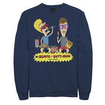 Men's Beavis & Butthead Snacks On The Curb Logo Sweatshirt