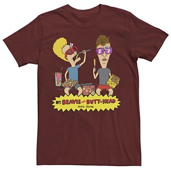 Men's Beavis & Butthead Snacks On The Curb Logo Tee