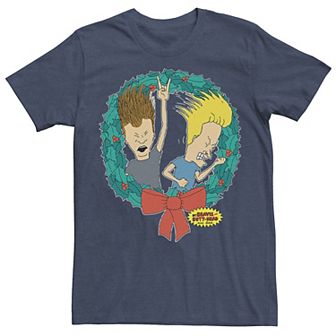 Men's Beavis & Butthead Christmas Rock & Wreath Tee