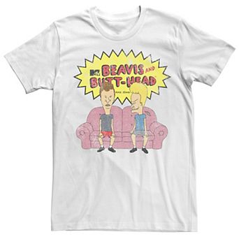 Men's Beavis and Butthead Distressed Couch Logo Tee