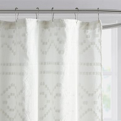 Intelligent Design Whitney Clipped Jacquard Seersucker Shower Curtain