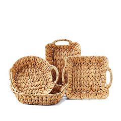 Juvale 5-piece Grey Woven Nesting Baskets With Cloth Lining For