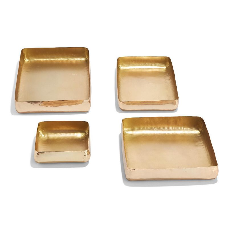 Gold Finish Decorative Tray 4-piece Set