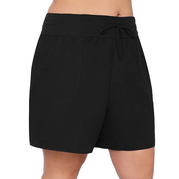 Plus Size Drawstring Swim Shorts