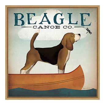 Amanti Art Beagle Canoe Co Framed Canvas Wall Art