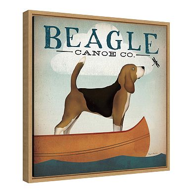 Amanti Art Beagle Canoe Co Framed Canvas Wall Art