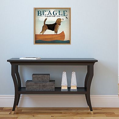 Amanti Art Beagle Canoe Co Framed Canvas Wall Art