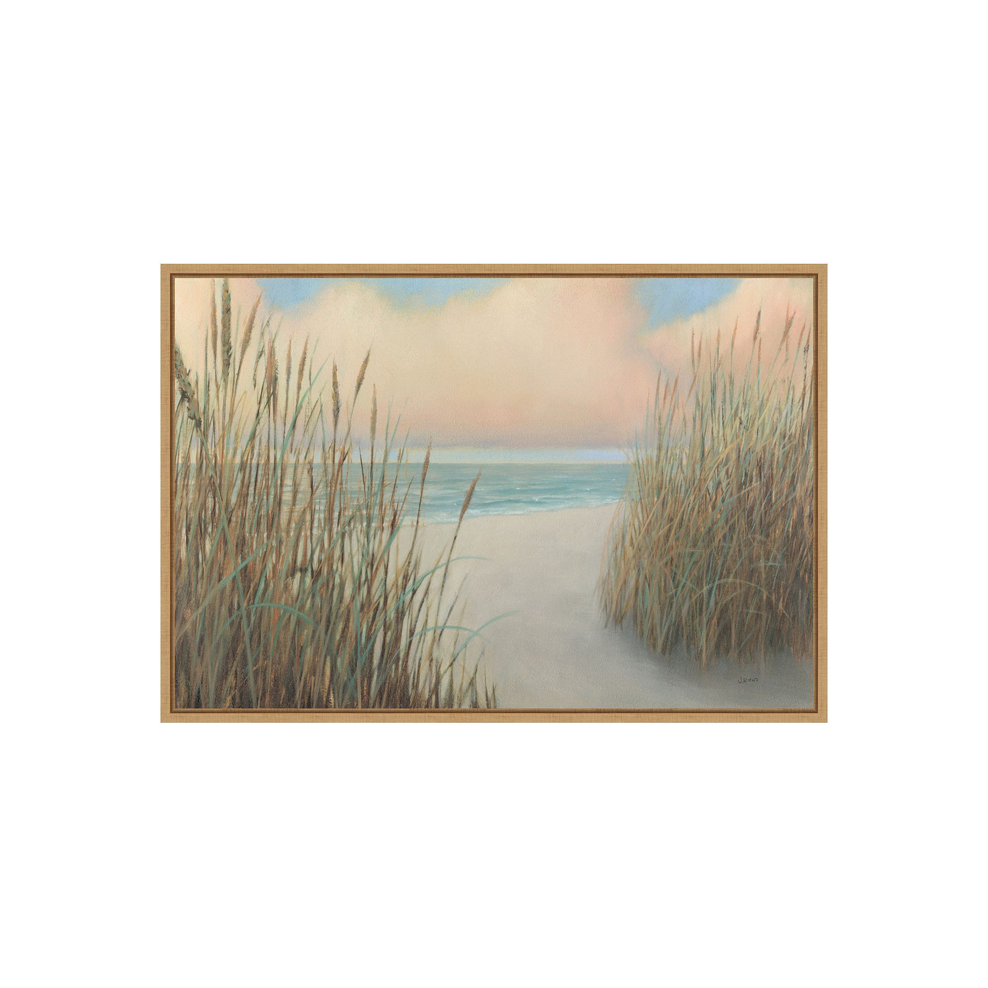 Amanti Art Beach Trail I Framed Canvas Wall Art, Brown