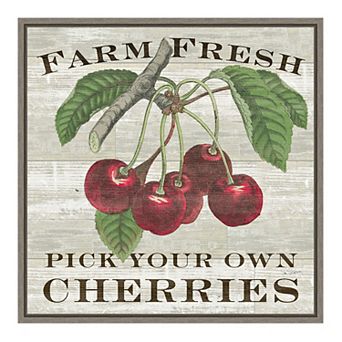 Amanti Art 'Farm Fresh Cherries' Framed Canvas Wall Art