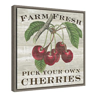 Amanti Art 'Farm Fresh Cherries' Framed Canvas Wall Art