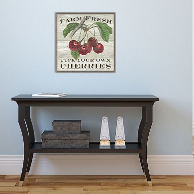Amanti Art 'Farm Fresh Cherries' Framed Canvas Wall Art