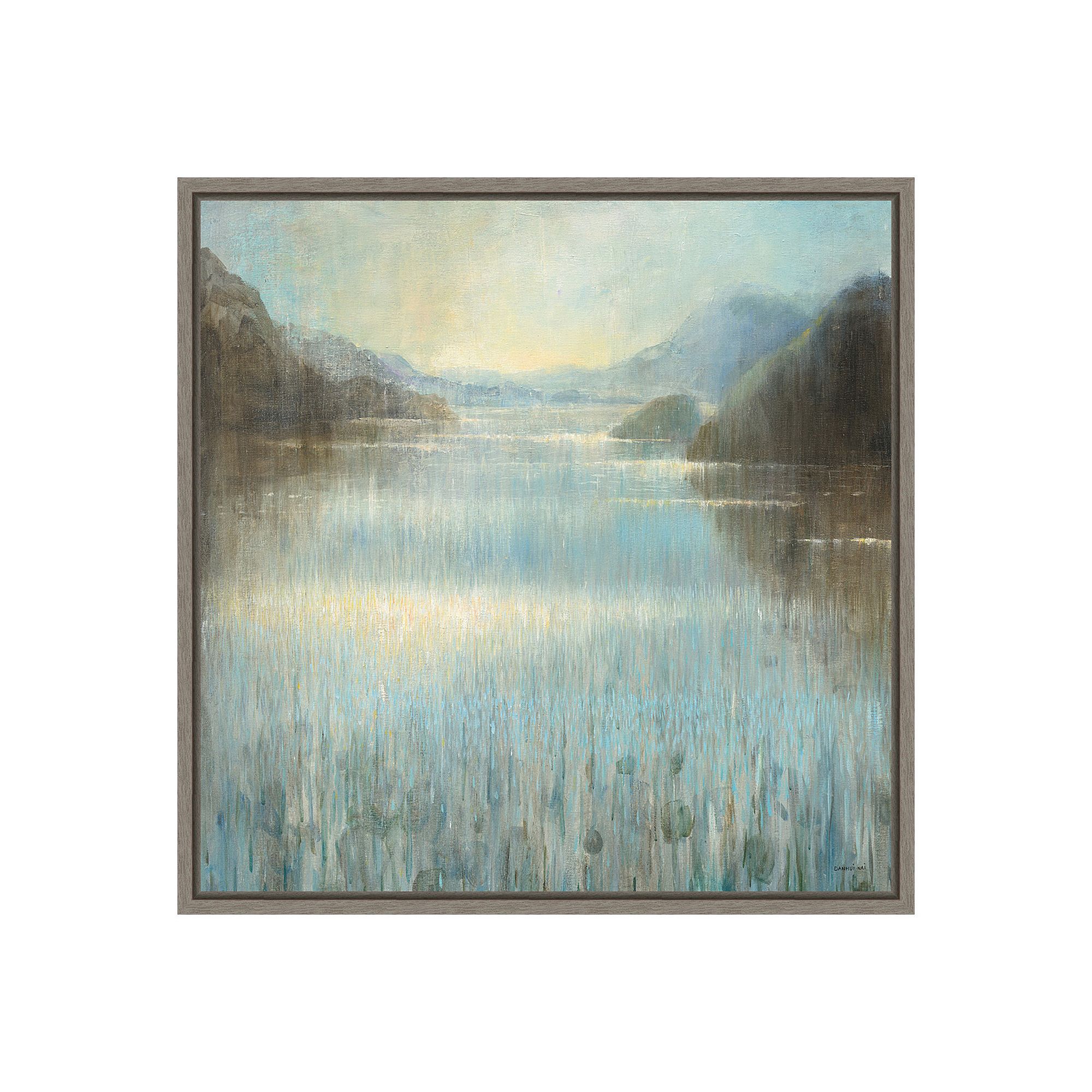 Amanti Art Through the Mist Square Framed Canvas Wall Art, Gray