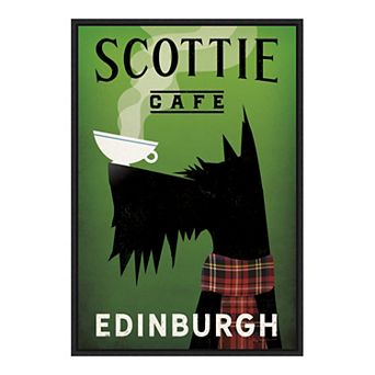 Amanti Art Scottie Cafe Framed Canvas Wall Art