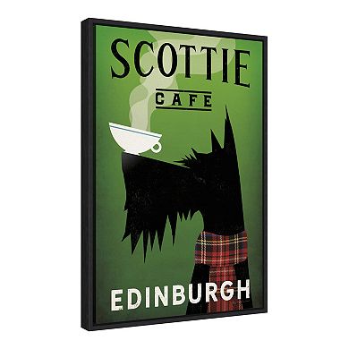 Amanti Art Scottie Cafe Framed Canvas Wall Art