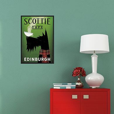 Amanti Art Scottie Cafe Framed Canvas Wall Art