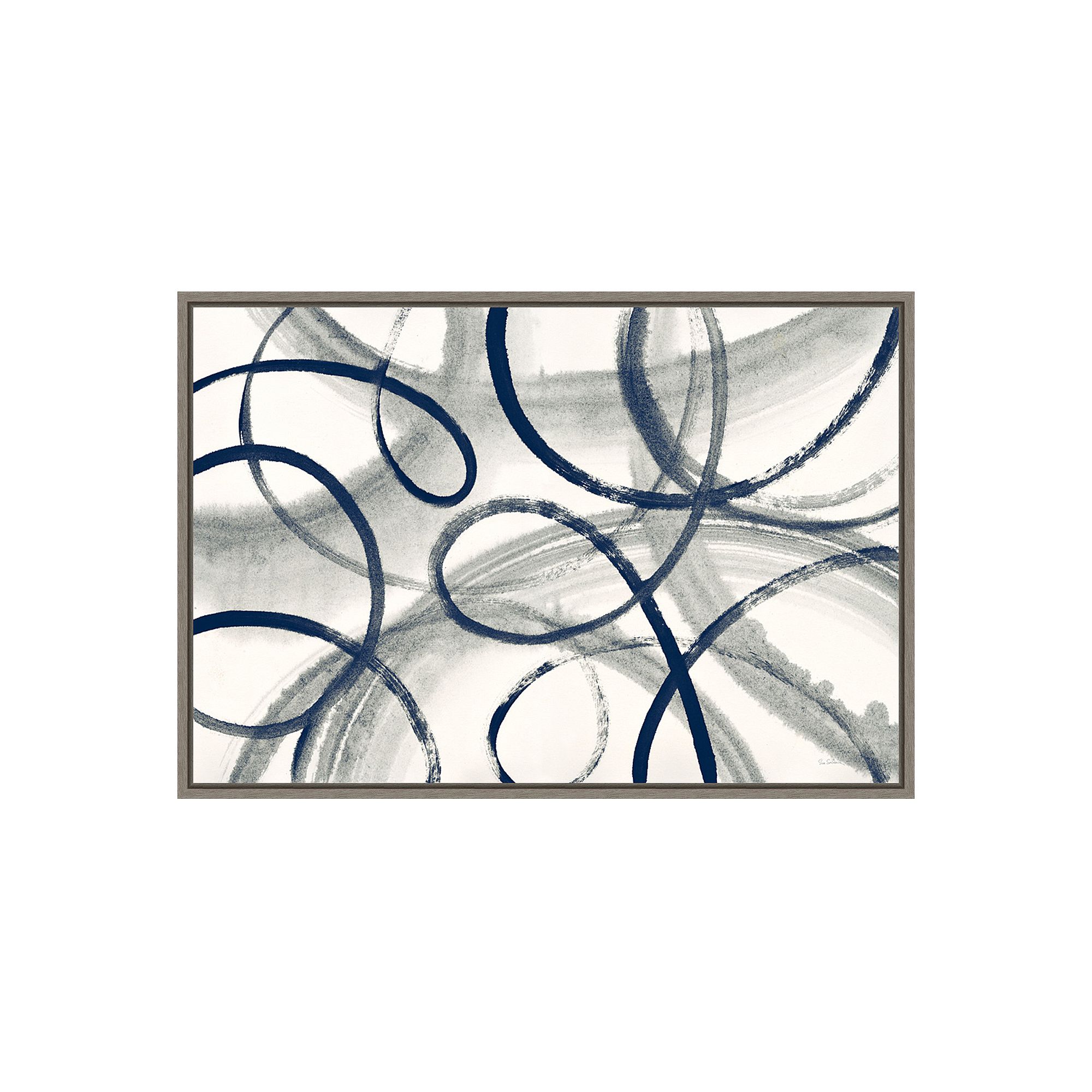 Amanti Art Calligraphia Framed Canvas Wall Art, Gray