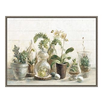 Amanti Art Greenhouse Orchids on Shiplap Framed Canvas Wall Art