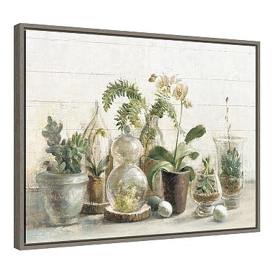 Amanti Art Greenhouse Orchids on Shiplap Framed Canvas Wall Art