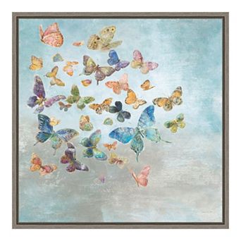 Amanti Art Beautiful Butterflies v3 Framed Canvas Wall Art