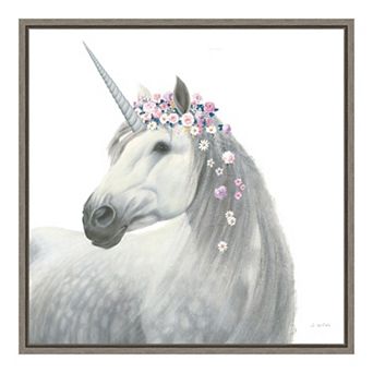 Amanti Art Spirit Unicorn II Framed Canvas Wall Art
