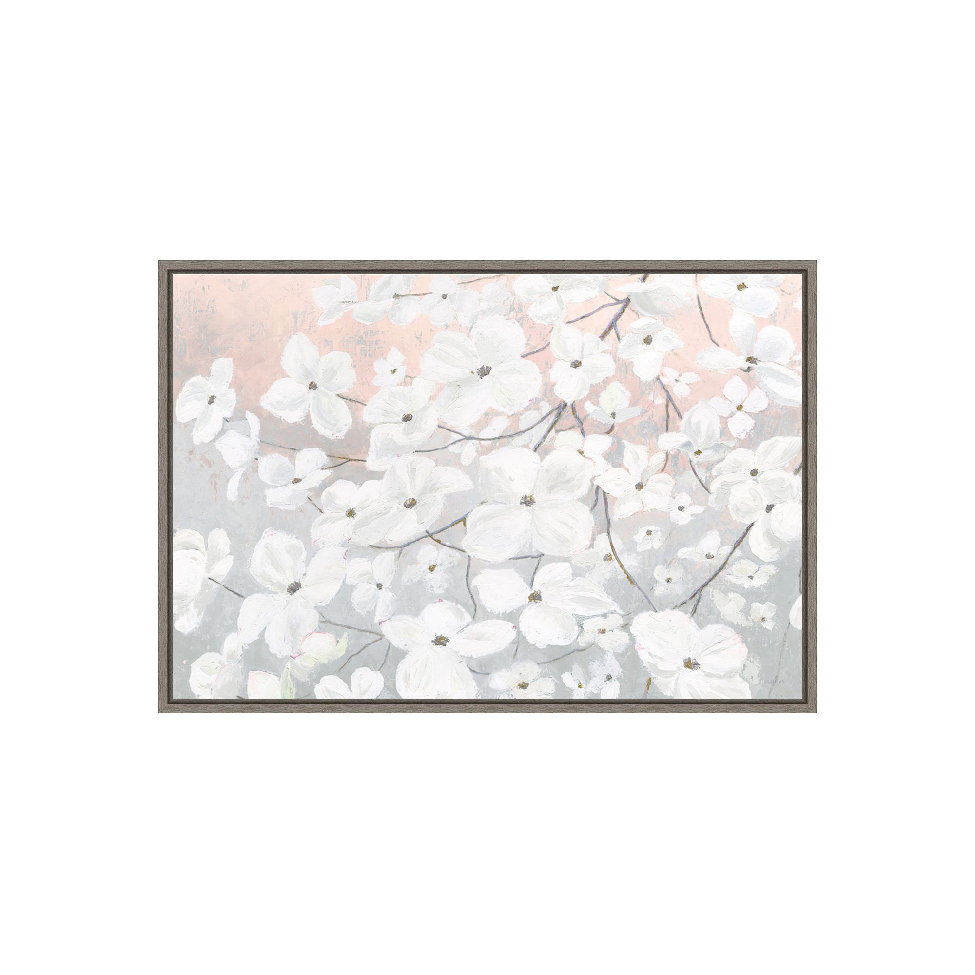 Amanti Art Bringing in Blossoms Blush Framed Canvas Print, Gray