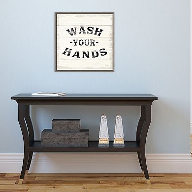 Amanti Art Shiplap Bath IV Framed Canvas Wall Art