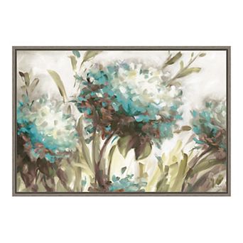 Amanti Art Hydrangea Field Neutral Framed Canvas Print