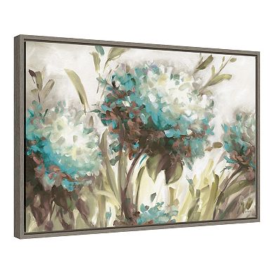 Amanti Art Hydrangea Field Neutral Framed Canvas Print